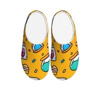 KSANNNS Last Minute Party Printed Adult Tpr Cotton Slippers, Suitable For Daily Use At Home And Outdoor Travel
