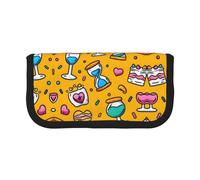 KSANNNS Last Minute Party Printed Canvas Pencil Case, Durable Learning and Cosmetic Pencil Case