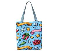 KSANNNS Last Minute Party Printed Canvas Shoulder Shopping Bag, Sturdy And Durable, Suitable For Daily Activities