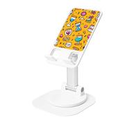 KSANNNS Last Minute Party Printed Circular Bottom Rotating Phone Holder, Foldable And Portable, Black And White