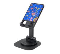 KSANNNS Last Minute Party Printed Circular Bottom Rotating Phone Holder, Foldable And Portable, Black And White