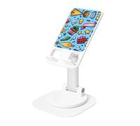 KSANNNS Last Minute Party Printed Circular Bottom Rotating Phone Holder, Foldable And Portable, Black And White