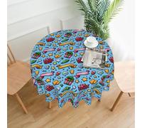 KSANNNS Last Minute Party Printed Circular Washable Tablecloth, Perfect For Protecting And Decorating Your Dining Table