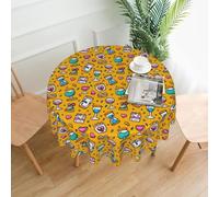 KSANNNS Last Minute Party Printed Circular Washable Tablecloth, Perfect For Protecting And Decorating Your Dining Table