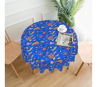 KSANNNS Last Minute Party Printed Circular Washable Tablecloth, Perfect For Protecting And Decorating Your Dining Table
