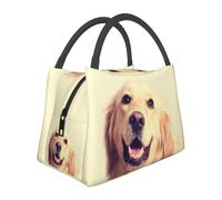 KSANNNS Lovely Golden Retriever Dog Printed Portable High-Capacity Insulated and Refrigerated Lunch Handbag