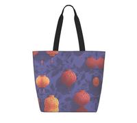 KSANNNS Mid-Autumn Fruit Printed Multifunctional, Environmentally Friendly, Durable Paper Reusable Shopping Handbag