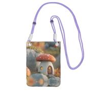 KSANNNS Miniature Mushroom House Compact And Lightweight Printed Messenger Bag Is Suitable For Daily Travel, Commuting And Shopping