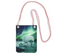 KSANNNS Northern Lights Polar Bear Compact And Lightweight Printed Messenger Bag Is Suitable For Daily Travel, Commuting And Shopping