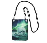 KSANNNS Northern Lights Polar Bear Compact And Lightweight Printed Messenger Bag Is Suitable For Daily Travel, Commuting And Shopping