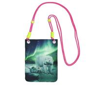 KSANNNS Northern Lights Polar Bear Compact And Lightweight Printed Messenger Bag Is Suitable For Daily Travel, Commuting And Shopping