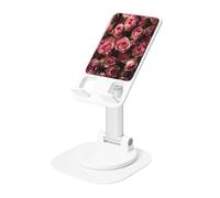 KSANNNS Pink Avalanche Roses Printed Circular Bottom Rotating Phone Holder, Foldable And Portable, Black And White