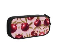 KSANNNS Pomegranate Printed Large Capacity Double-Layer Zippered Pen Bag, Stationery Storage Bag