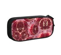 KSANNNS Pomegranate Printed Large Capacity Double-Layer Zippered Pen Bag, Stationery Storage Bag