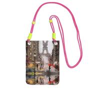 KSANNNS Rainy Street In Paris Compact And Lightweight Printed Messenger Bag Is Suitable For Daily Travel, Commuting And Shopping