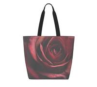 KSANNNS Red Rose Close-Up Printed Multifunctional, Environmentally Friendly, Durable Paper Reusable Shopping Handbag