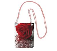 KSANNNS Red Rose Flower Compact And Lightweight Printed Messenger Bag Is Suitable For Daily Travel, Commuting And Shopping
