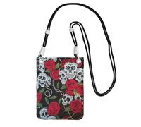 KSANNNS Rose Skull Eyes Compact And Lightweight Printed Messenger Bag Is Suitable For Daily Travel, Commuting And Shopping