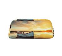KSANNNS Small Boat On The Water Printed Simple Portable Stationery Bag, Light and Spacious School Office Stationery Storage Box