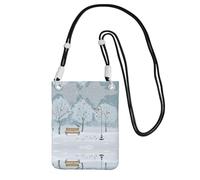 KSANNNS Snow Falling In The Park Compact And Lightweight Printed Messenger Bag Is Suitable For Daily Travel, Commuting And Shopping