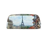 KSANNNS Street in Paris Town Printed Simple Portable Stationery Bag, Light and Spacious School Office Stationery Storage Box