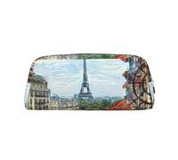 KSANNNS Street in Paris Town Printed Simple Portable Stationery Bag, Light and Spacious School Office Stationery Storage Box