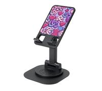 KSANNNS Stylized Infinity Symbol Printed Circular Bottom Rotating Phone Holder, Foldable And Portable, Black And White