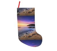 KSANNNS Sun The Beach With Pebbles Printed Holiday Christmas Socks, Creating A Joyful Christmas