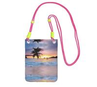 KSANNNS Sunrise Tropical Palm Tree Island Compact And Lightweight Printed Messenger Bag Is Suitable For Daily Travel, Commuting And Shopping