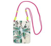 KSANNNS Teal Birds Musical Note Compact And Lightweight Printed Messenger Bag Is Suitable For Daily Travel, Commuting And Shopping