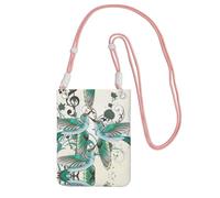 KSANNNS Teal Birds Musical Note Compact And Lightweight Printed Messenger Bag Is Suitable For Daily Travel, Commuting And Shopping