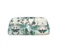 KSANNNS Teal Birds Musical Note Printed Simple Portable Stationery Bag, Light and Spacious School Office Stationery Storage Box