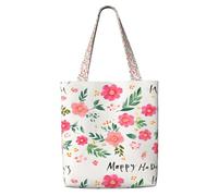 KSANNNS Watercolor Floral Background Printed Canvas Shoulder Shopping Bag, Sturdy And Durable, Suitable For Daily Activities