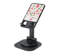 KSANNNS Watercolor Floral Background Printed Circular Bottom Rotating Phone Holder, Foldable And Portable, Black And White