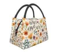 KSANNNS Watercolor Floral Background Printed Portable High-Capacity Insulated and Refrigerated Lunch Handbag