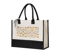 KSANNNS Watercolor Floral Background Printed Reusable Canvas Gift Shopping Bag, Sturdy And Durable