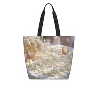KSANNNS White Rose Printed Multifunctional, Environmentally Friendly, Durable Paper Reusable Shopping Handbag