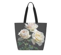 KSANNNS White Roses Printed Multifunctional, Environmentally Friendly, Durable Paper Reusable Shopping Handbag