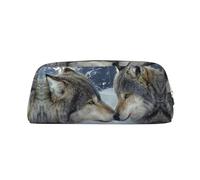 KSANNNS Wolf Kiss in Winter Printed Simple Portable Stationery Bag, Light and Spacious School Office Stationery Storage Box