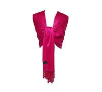KSC New Silky Feel Pashmina Scarf Wedding Shawl Bridesmaid Scarves Party Wear Day To Evening Occasions Beautiful Colors (Fuschia)