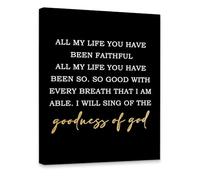 KSDUT Black Golden Christian Canvas Wall Art Decor - Scripture Goodness of God Artwork Canvas Frame Hanging Prints, Bible Verse Faith Wall Decor for Home Bedroom Decorations 11"x14"