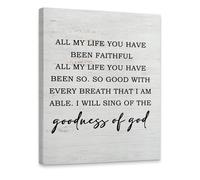 KSDUT Rustic Christian Canvas Wall Art Decor - Scripture Goodness of God Artwork Canvas Frame Hanging Prints, Bible Verse Faith Wall Decor for Home Bedroom Decorations 11"x14"
