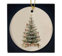 KSDUT Vintage Red Bow Christmas Tree Ceramic Hanging Ornament Gifts