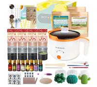 Ksedcon Complete Scented Candle Making Kit Includes Soy Wax, Beeswax, Jars, Cactus Molds - Perfect DIY Gift!