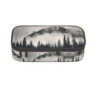 KSEFXXPKA Canadian Smokey Mountain Cliff Print Pencil Case Spacious Oxford Cloth Storage with Multiple Compartments