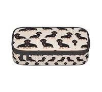 KSEFXXPKA Cute Dog Print Pencil Case Spacious Oxford Cloth Storage with Multiple Compartments