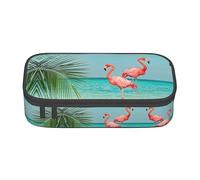 KSEFXXPKA Flamingo in Water Print Pencil Case Spacious Oxford Cloth Storage with Multiple Compartments