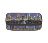 KSEFXXPKA New York City Print Pencil Case Spacious Oxford Cloth Storage with Multiple Compartments