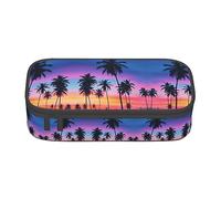 KSEFXXPKA Palm Trees Print Pencil Case Spacious Oxford Cloth Storage with Multiple Compartments