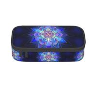 KSEFXXPKA Rectangle Flower Pattern Print Pencil Case Spacious Oxford Cloth Storage with Multiple Compartments